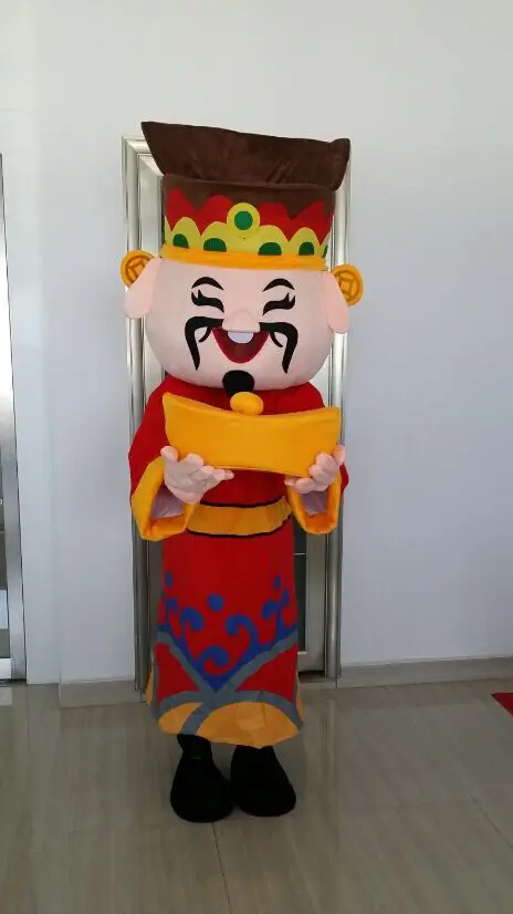 Christmas Chinese New Year God Of Fortune Mascot Costume For Adult Size God Of Wealth Mascot Costume New Year Cosplay Mascot