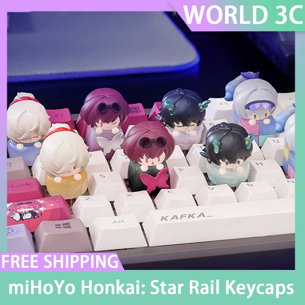 miHoYo Honkai: Star Rail Keycaps anime 3D Dan Heng Jing Yuan Personalized Customized Cartoon Keycaps For Mechanical Keyboard