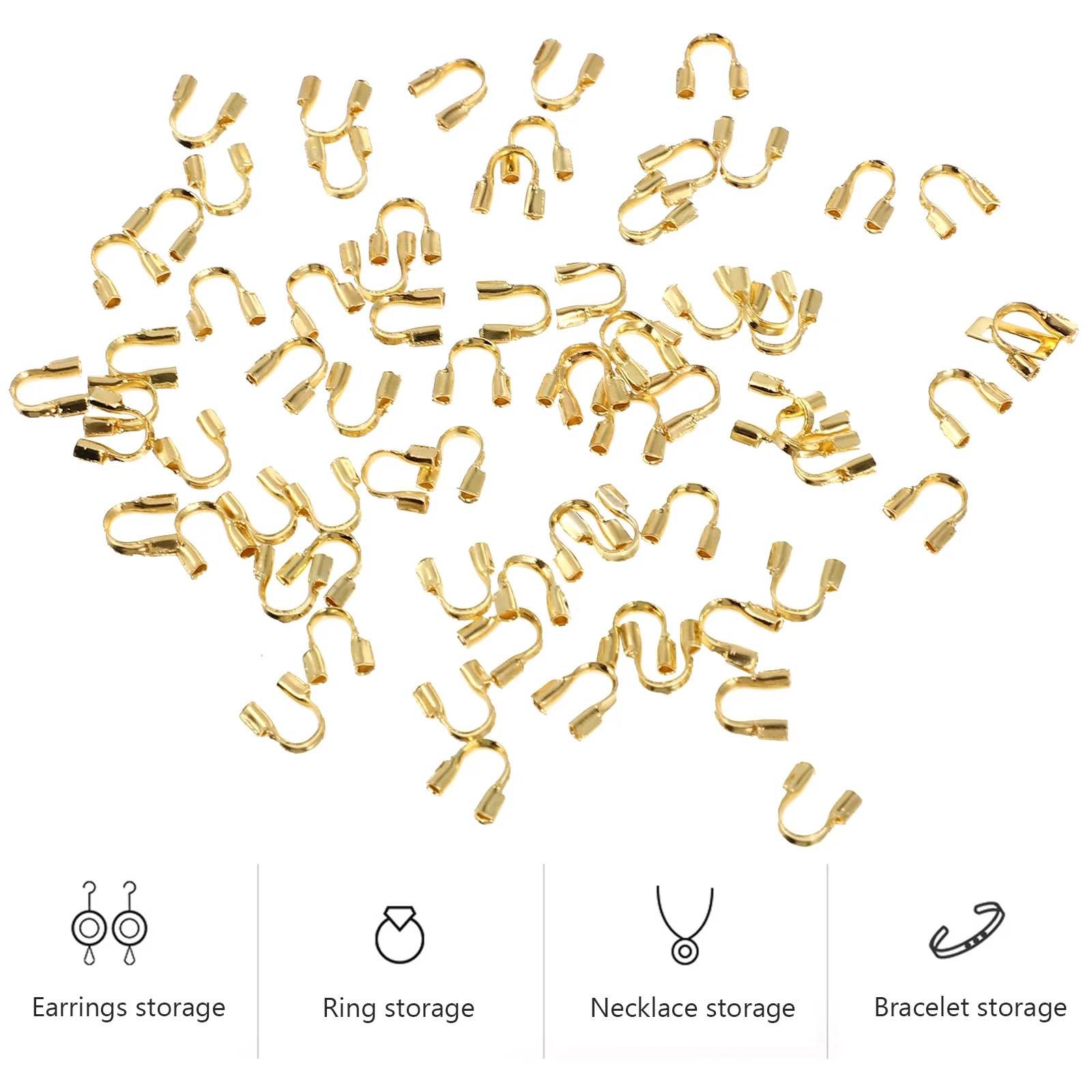 200 Pcs Jewelry U Shape Accessories Brass Wire Protector Pendant Bracelet Office