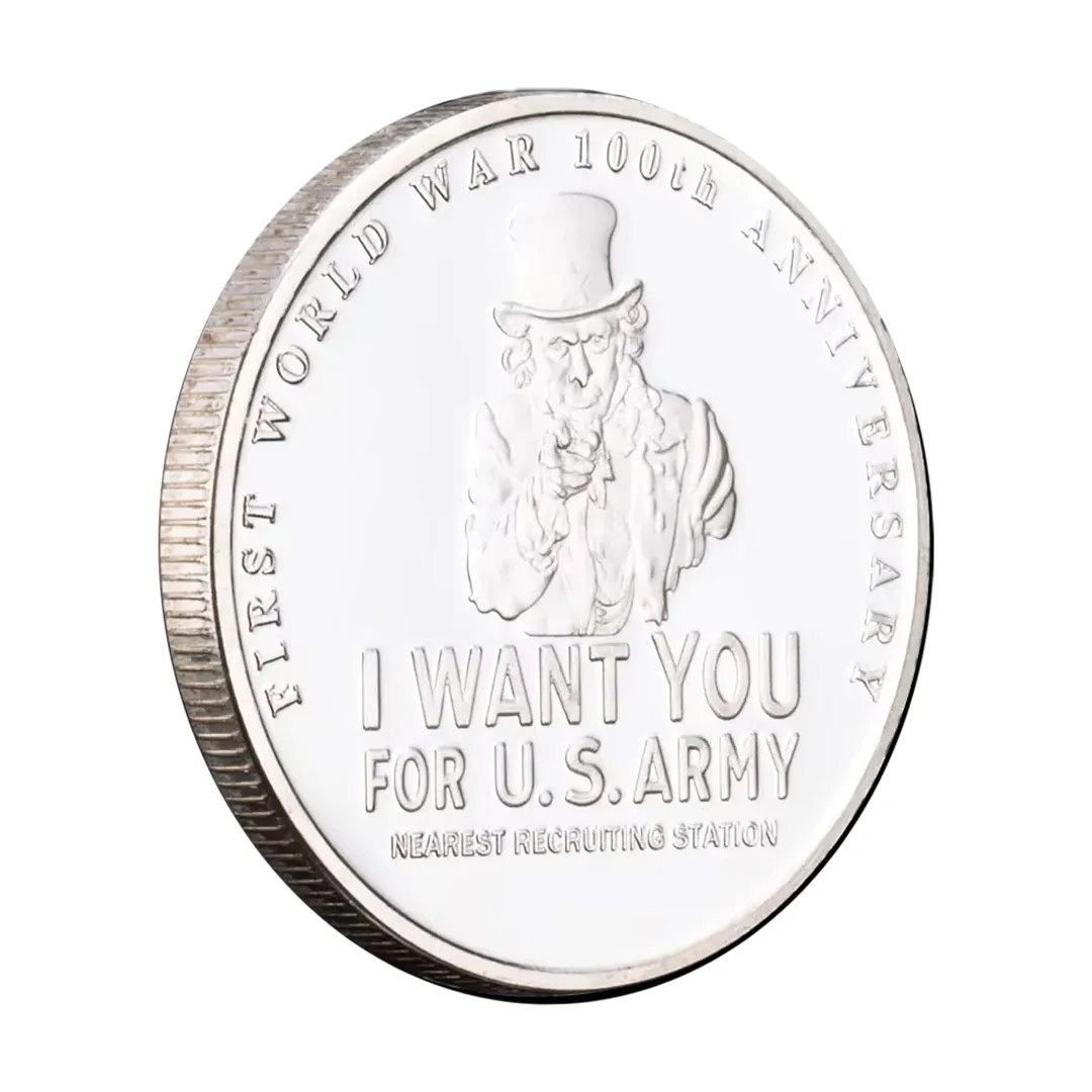 Silvery Plated Uncle Sam American Patriotism Collectibles Gift Commemorative Coin Souvenir Coins Home Decoration