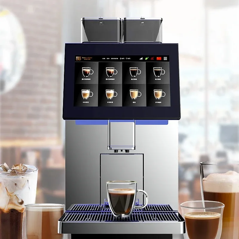 Super Commercial Espresso Coffee Mahine With Milk Foam Automatic Coffee Maker Bean To Cup With 11.6inch Smart Screen