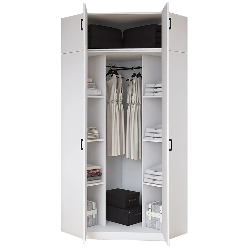 90-Degree master bedroom corner wardrobe household bedroom small apartment solid wood corner 7-character L-shaped desk