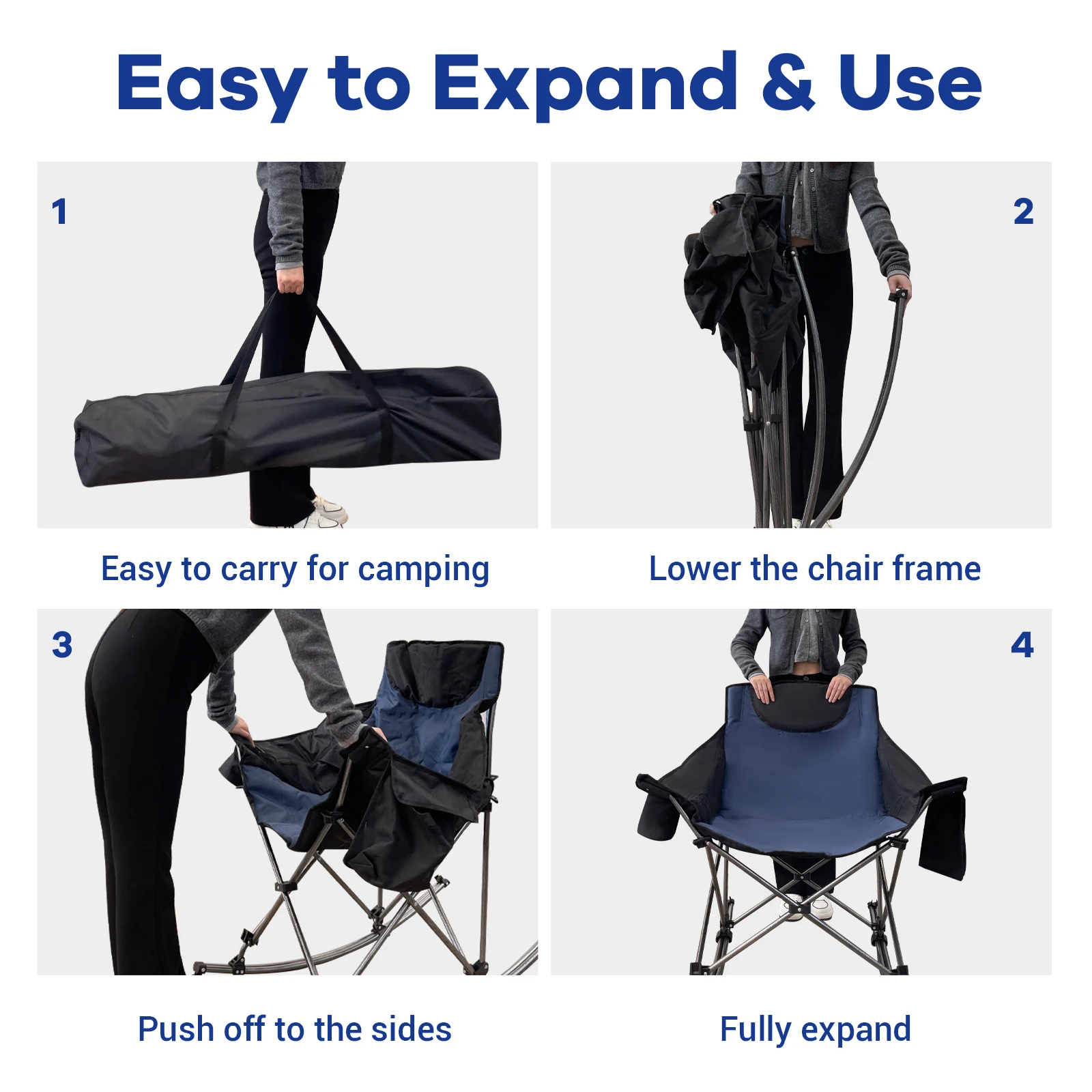 เก้าอี้แคมป์ปิ้งแบบโยก รับน้ำห - Outdoor Camping Rocking Chair บทวิจารณ์และราคา