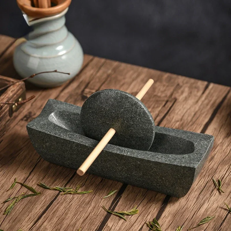 

z Mortar Mash Medicine Crusher Roller Tea Tray Tea Powder Matcha Brick Tea Traditional Chinese Medicine Grinding Machine