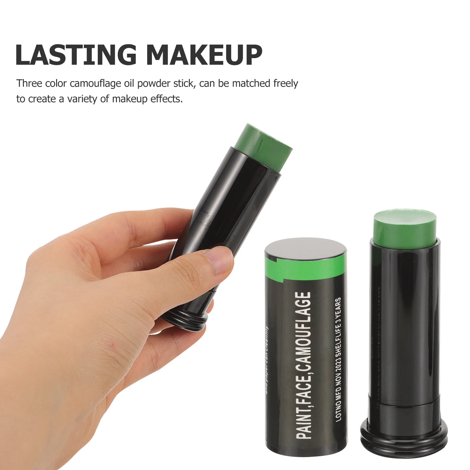 3Pcs Face Paint Sticks Portable Lightweight Face Painting Tools for Halloween Cosplay Sports Events Body Paint for Adults