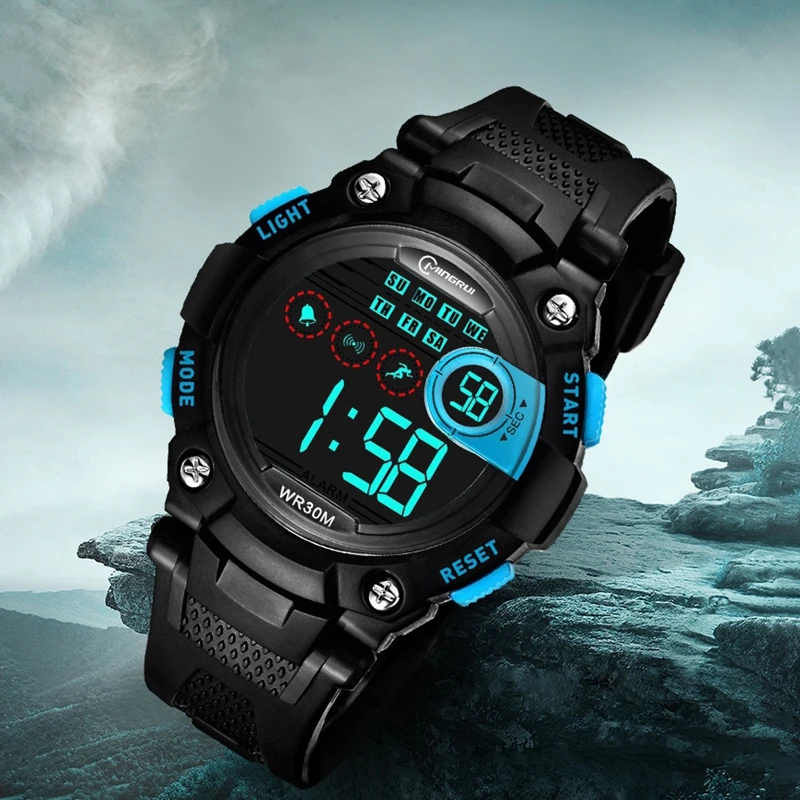 Молодежные кварцевые наручные часы для молодых людей, деловые цифровые ручные часы для мальчиков, подарок для мужчин, крутой уличный звонок, будильник, спорт для юниоров