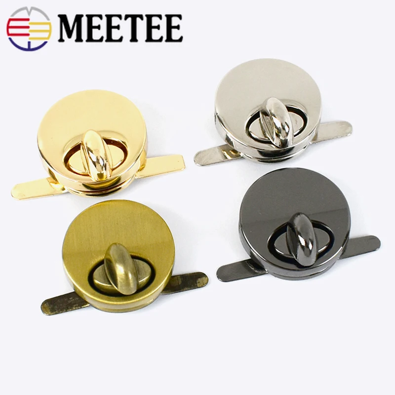 2/5Pcs Meetee 25 มม.โลหะกระเป๋าล็อค Clasp รอบ Die-casting Twist Mortise ล็อคหัวเข็มขัด DIY กระเป๋าถือ Lockstitch หัวเข็มขัดอุปกรณ์เสริม