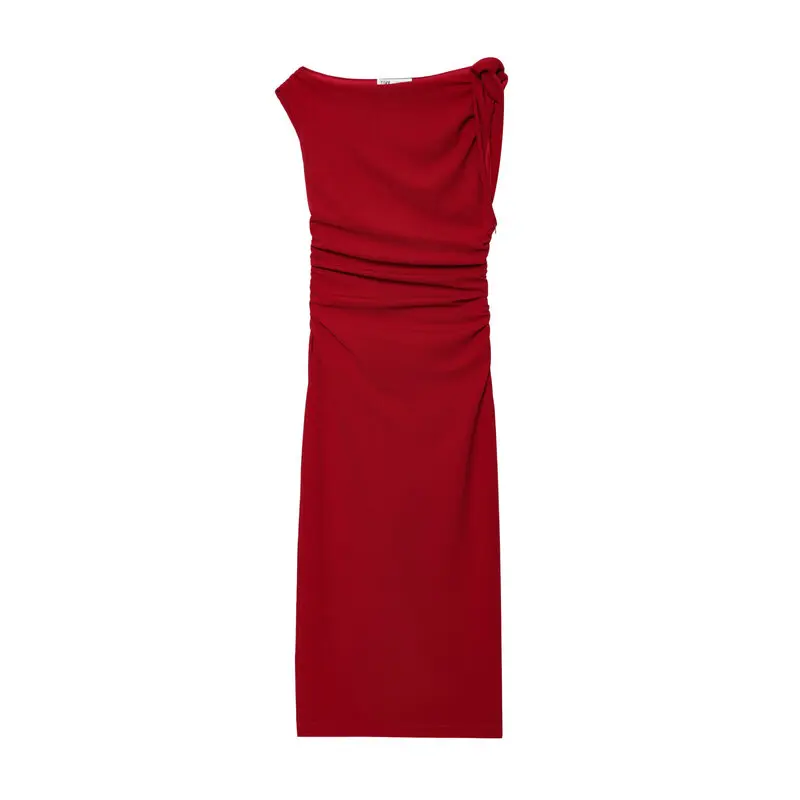 Spring 2025 Women's Faion Versatile Holiday Sle Asymmetric Midi Dr New Arrival Commute Suitable Spring Summer Svel