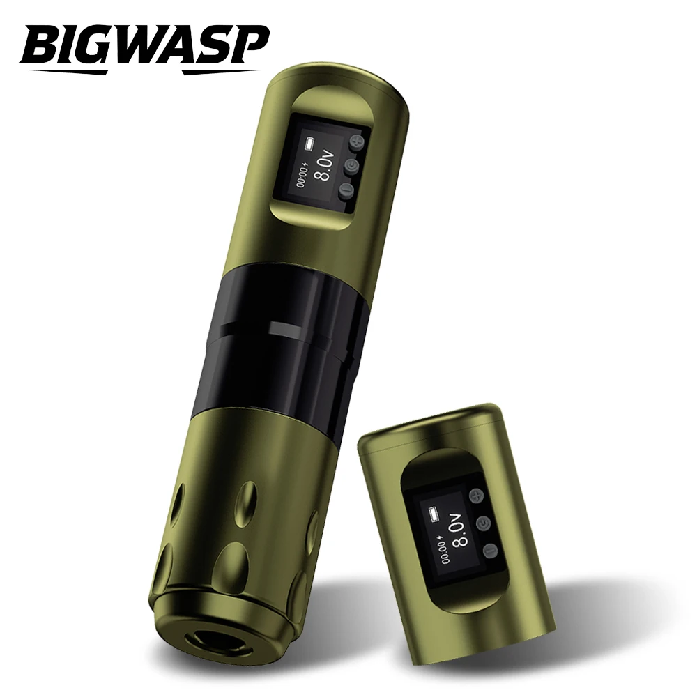 BIGWASP Two Battery Tattoo Machines LED Screen Display 1800mAh Battery Permanent Makeup Microplasty Tattoo Pen For Tattoo Artist