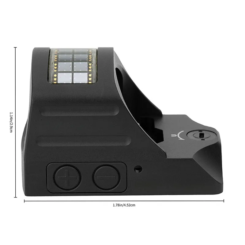 507C 2 MOA Dot Open Reflection Sight - Durable Shake-Activated Solar-Powered Fail-Safe Parallax-Free Aluminum Pistol Sight, Suitable for Full-Size Pistols - Red Dot Option