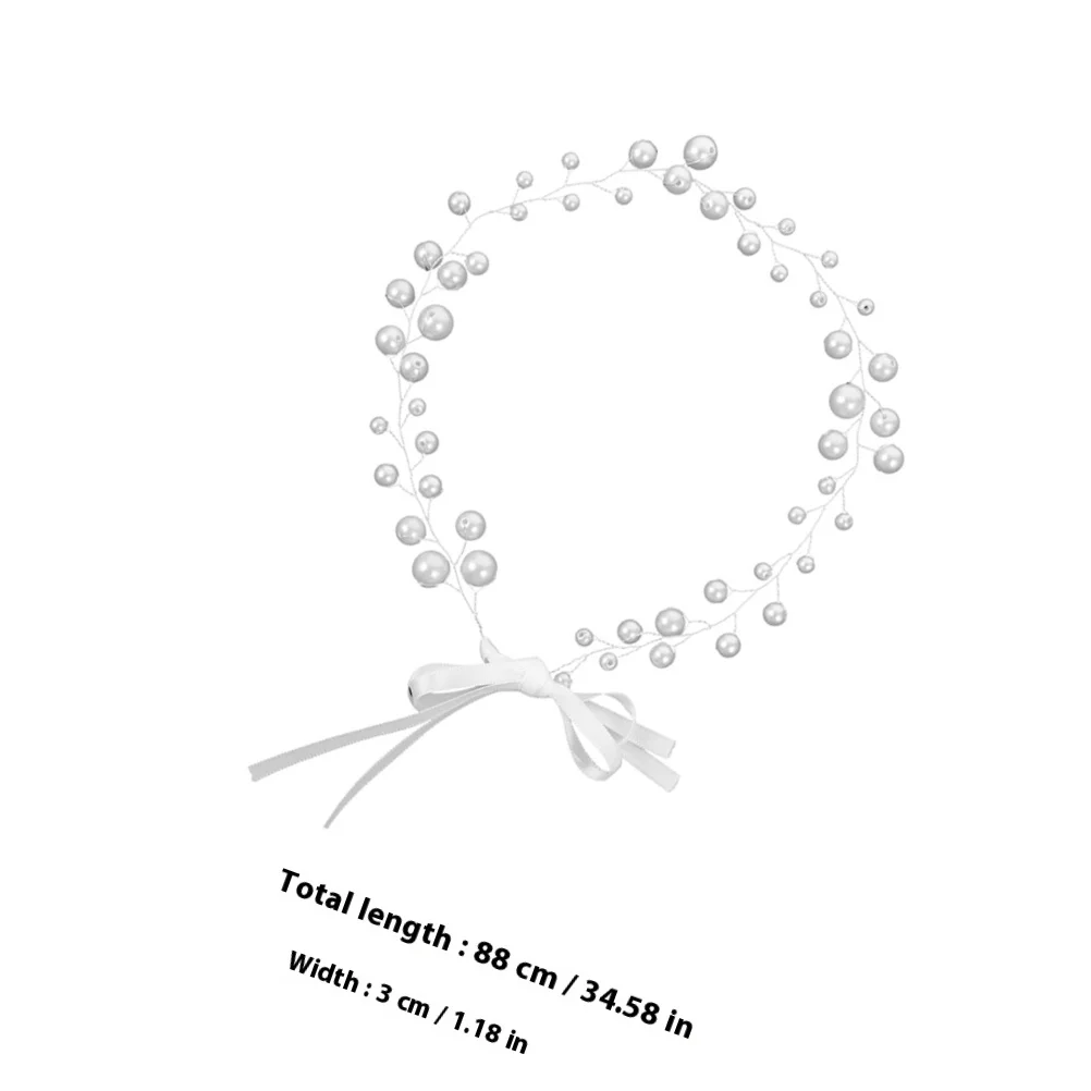 2Pcs Attractive Pearl Headbands Comfortable Bridal Hair Vine for Women Wedding Supplies and Events Girl Headdress