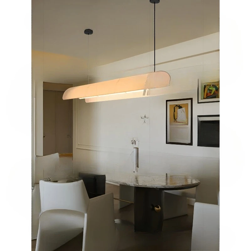 

French restaurant chandelier medieval designer bar counter one-word long dining table island table lamp