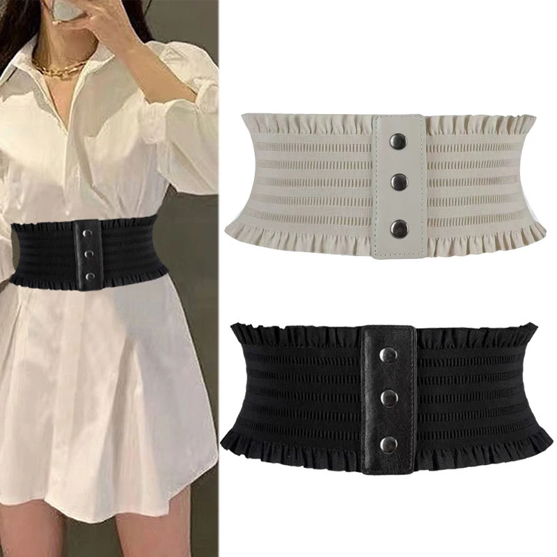 New Simple Design Women\'s Elastic Wide Waistband Hemline Decoration Cummerbund Ladies Overcoat Belt For Women