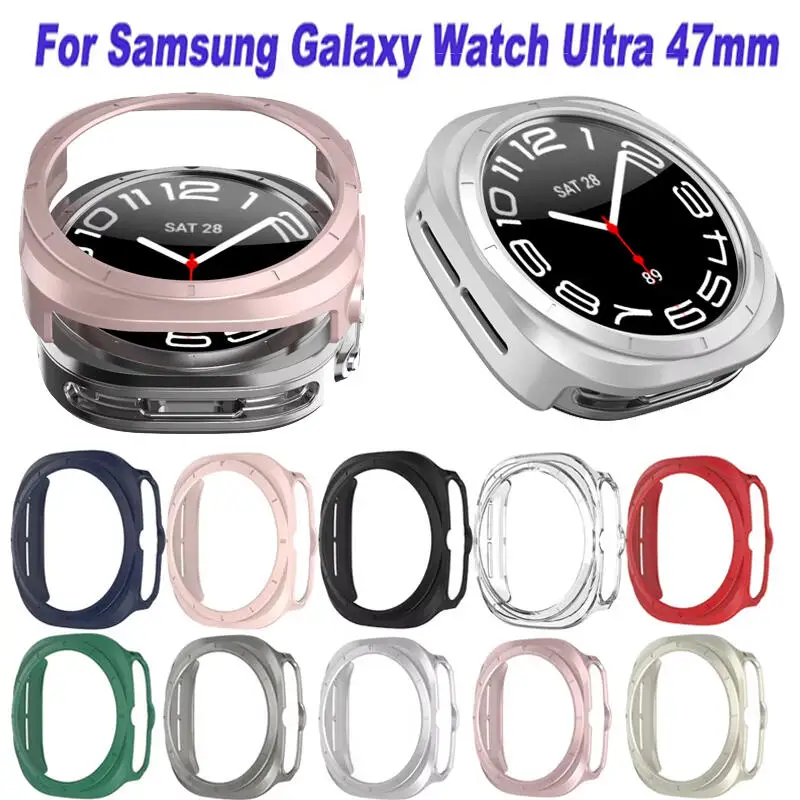 PC Case For Samsung Galaxy Watch 7 Ultra 47mm Screen Protective Hollow Bumper Shell For Galaxy Watch Ultra 47mm Case Accessory