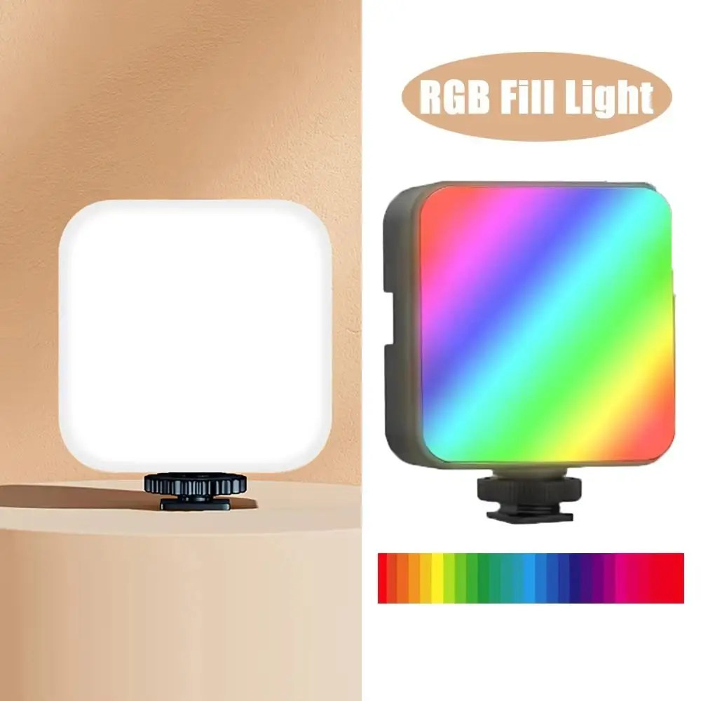 Портативный полноцветный RGB заполняющий светильник 2500K-7000K 800LUX светодиодный для видеосъемки 1800 мАч 3 холодных башмака горячего камеры Фото №3