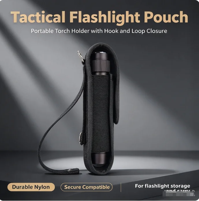 Tactical Flashlight Holster Belt Torch Bag Durable Hunting Lighting Accessory Survival Kits 360 Degree Holster Rotary Torch Case gallery 5