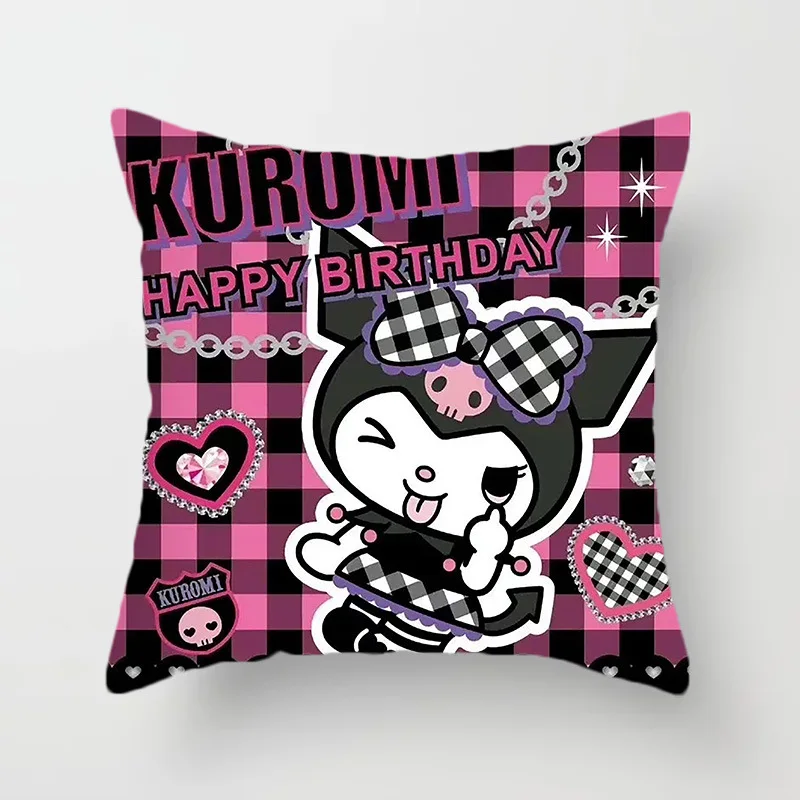 Kuromi Sanrio Anime Living Room Sofa Cushion Headrest Backrest Waist Protection Backrest Cushion Cute Cartoon Gifts To Friends