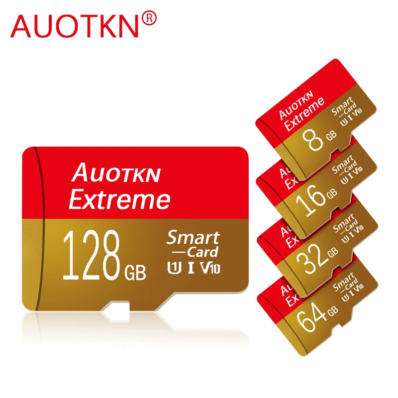 Auotkn Speicher karte 128GB Micro TF SD-Karte Klasse 10 U1 8G 16G 32 GB 64GB Real kapazität Micro SD 256GB V10 Flash-Karte 512GB für Telefon