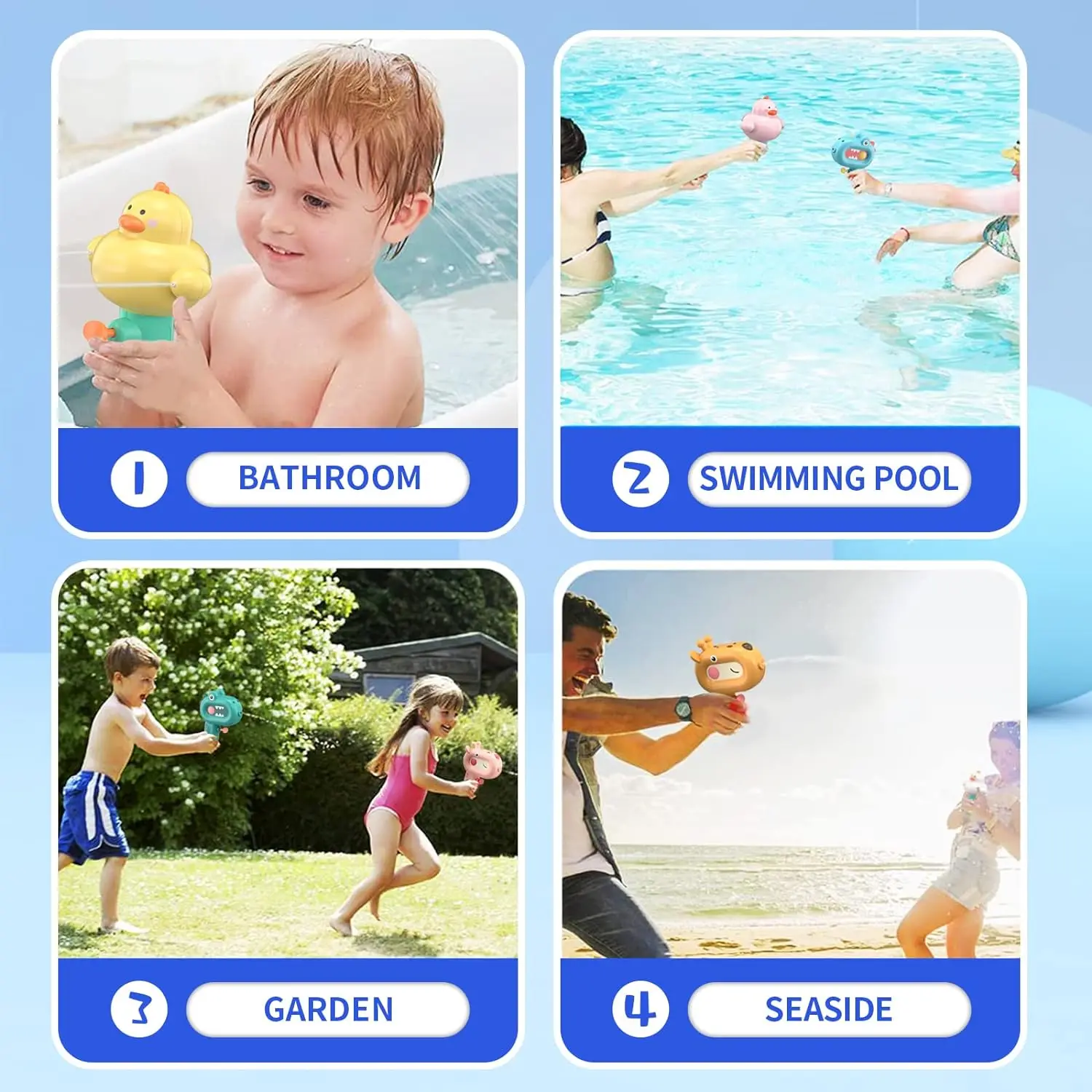 Animal Water Guns Toy for Kids, Summer Squirt Guns for 3+ Boys Girls Adults, Animal Shape Water Pistol for Summer Outdoor Play