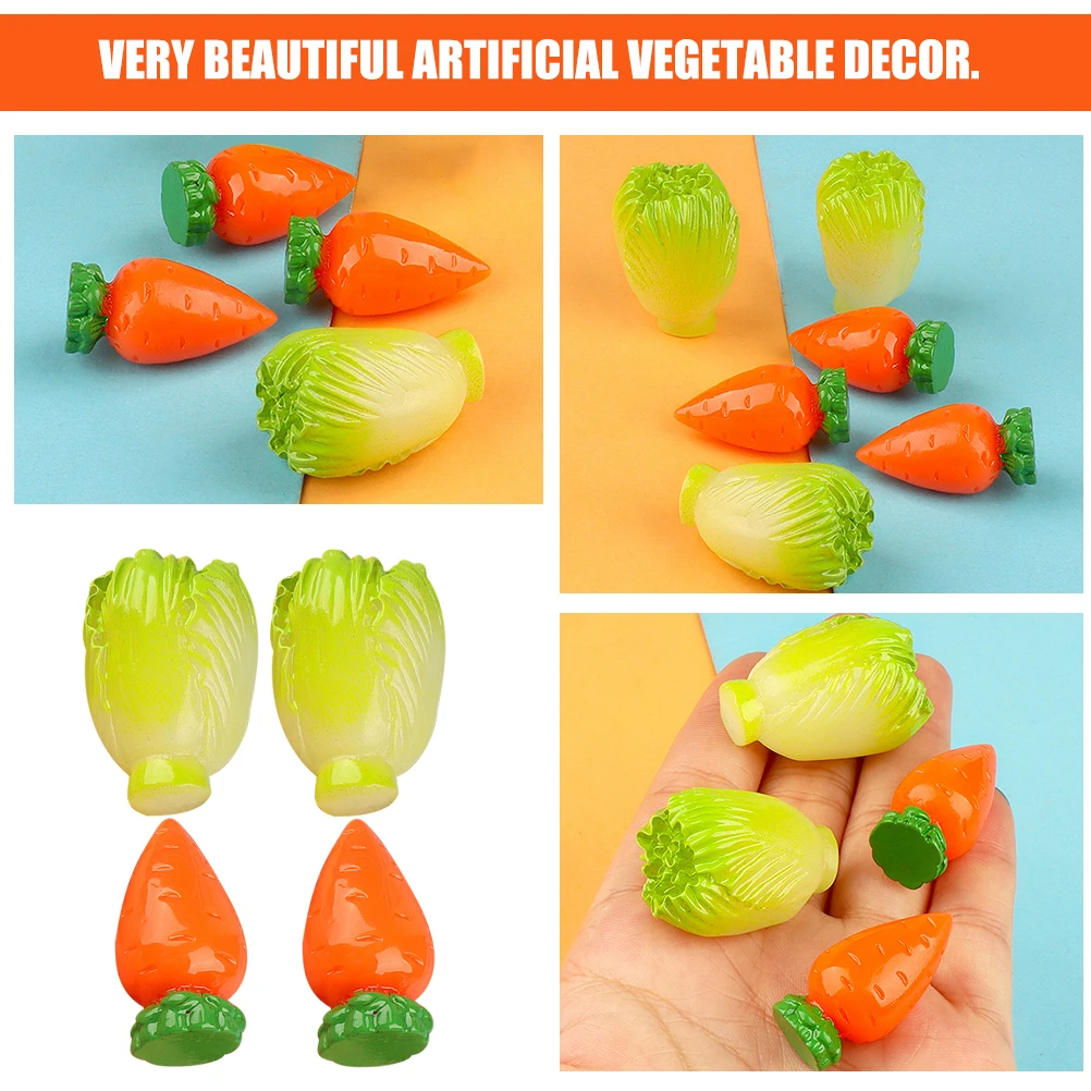 

10 Pcs Artificial Carrot Carrots Decor Fake Food Model Cabbage Vegetables Realistic Decoration for