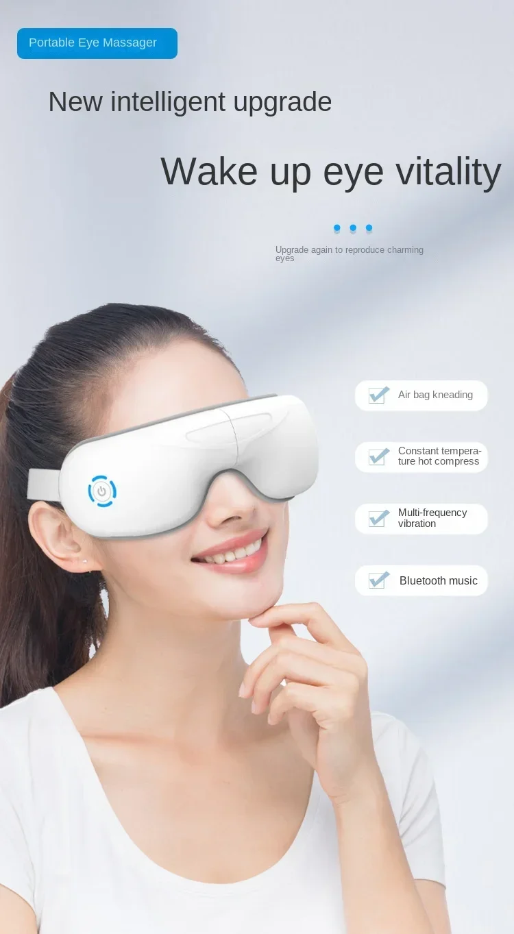 New 212 Appearance Hot Compress Air Pressure Eye Protector Relieves Eye Fatigue Bluetooth Music Eye Massager