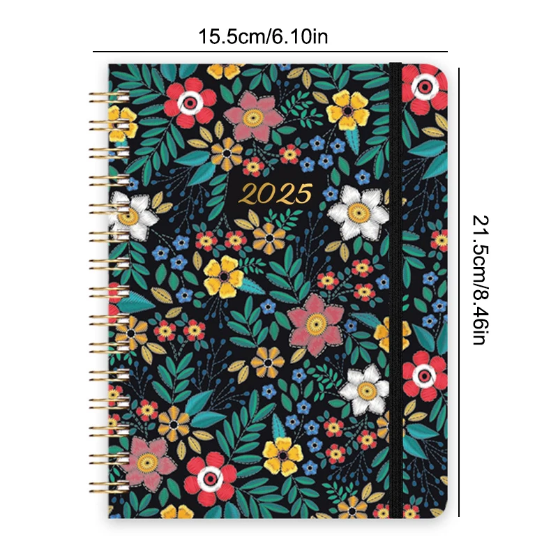1 PC 2025 Planner เดือนรายสัปดาห์โน้ตบุ๊คตารางไดอารี่ตารางวารสารโรงเรียนอุปกรณ์สํานักงานเครื่องเขียน