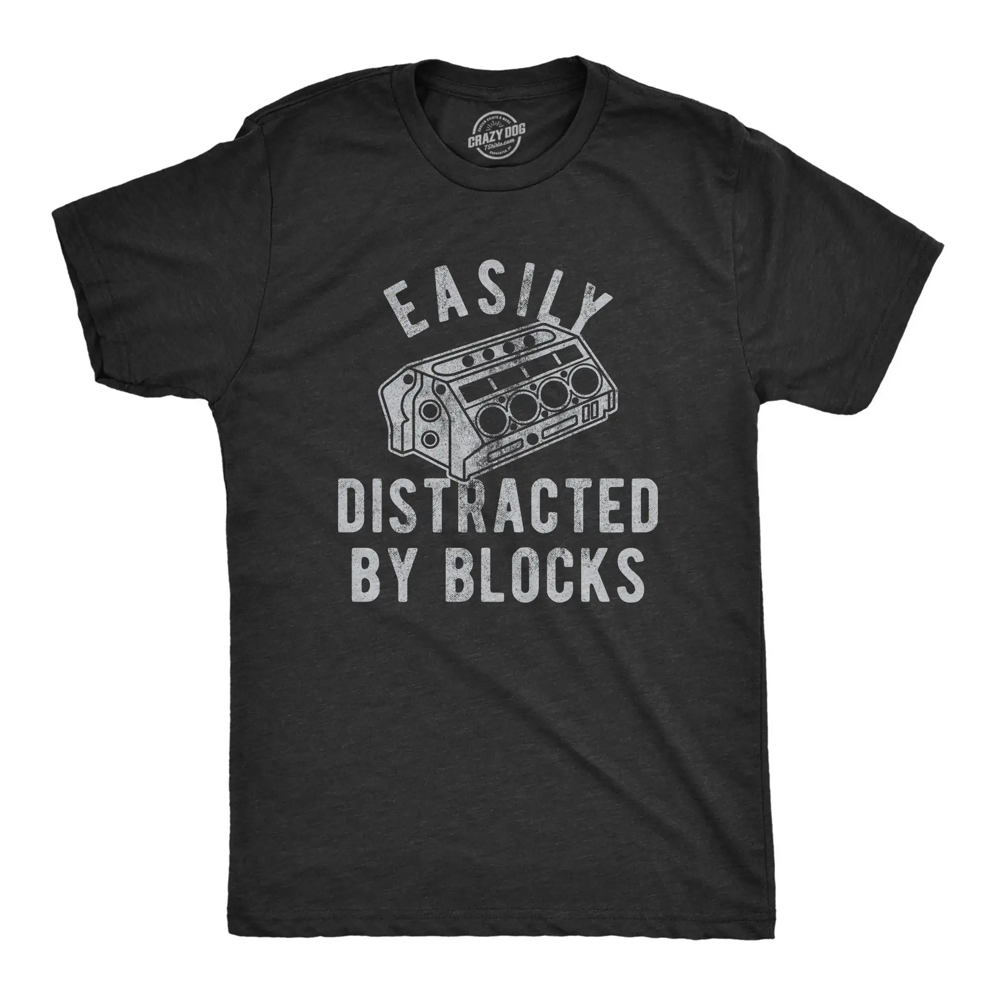 Easily Distracted By Blocks Work Bench T Shirt Mechanics Dad Father'S Day Handyman S Car Lover