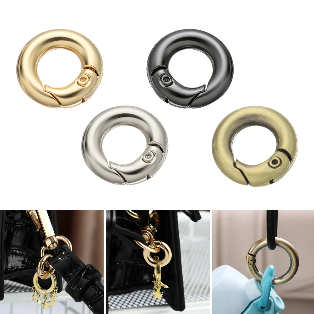 7mm runde Push Trigger plattierte Tor Karabiner Geldbörsen Handtaschen Feder O-Ring Schnallen Schnapp verschluss Clip Tasche Gürtels chnalle