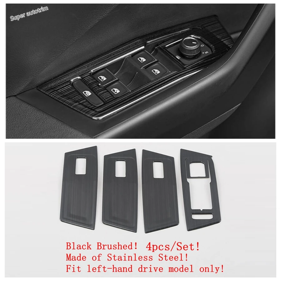 

Window Lift Switch Panel Car Door Audio Speaker Tweeter Cover Trim For Volkswagen T-Roc T Roc 2022 - 2025 Black Brushed Interior