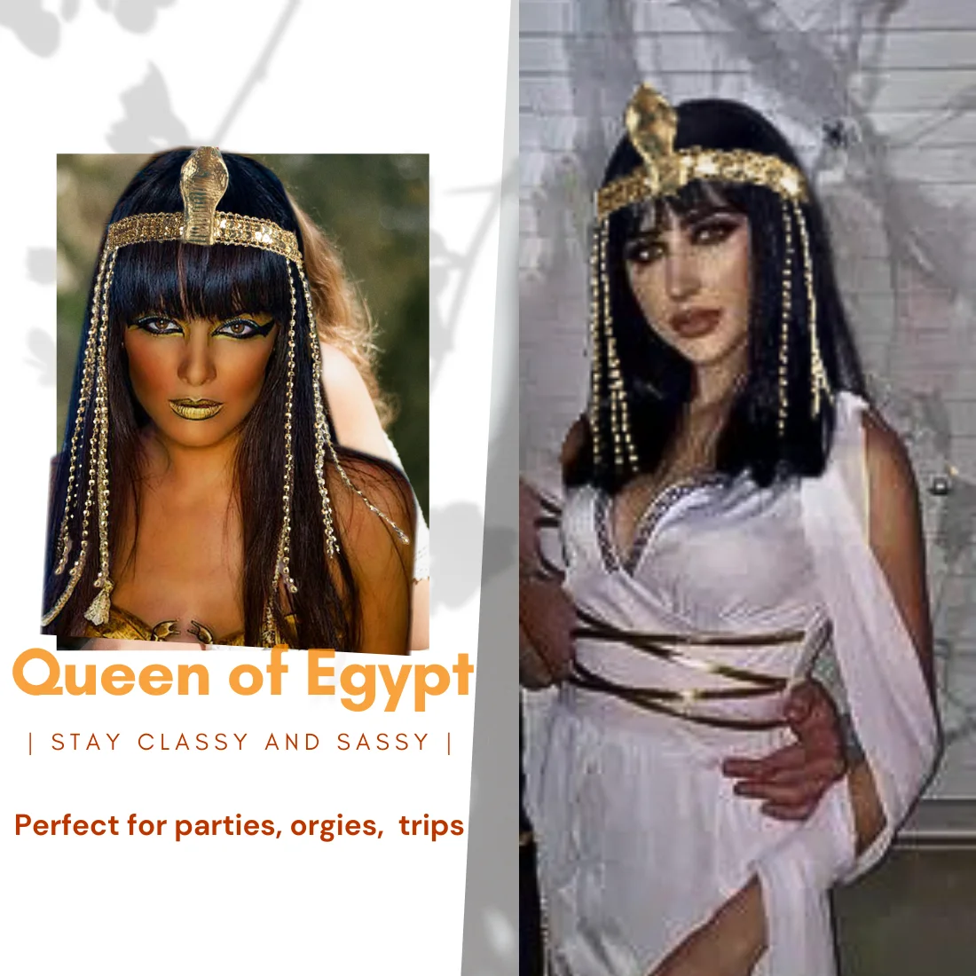 Perruques noires pour femmes reines d\'egypte, avec accessoires serpent, Costumes de fête d\'halloween synthétiques, perruques de Cosplay, fabricant