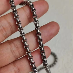 Hypoallergenic Titanium Necklace for Sensitive Skin 4mm Smooth Box Chain Comfort Wear 365 Days - Jewelry Accessory