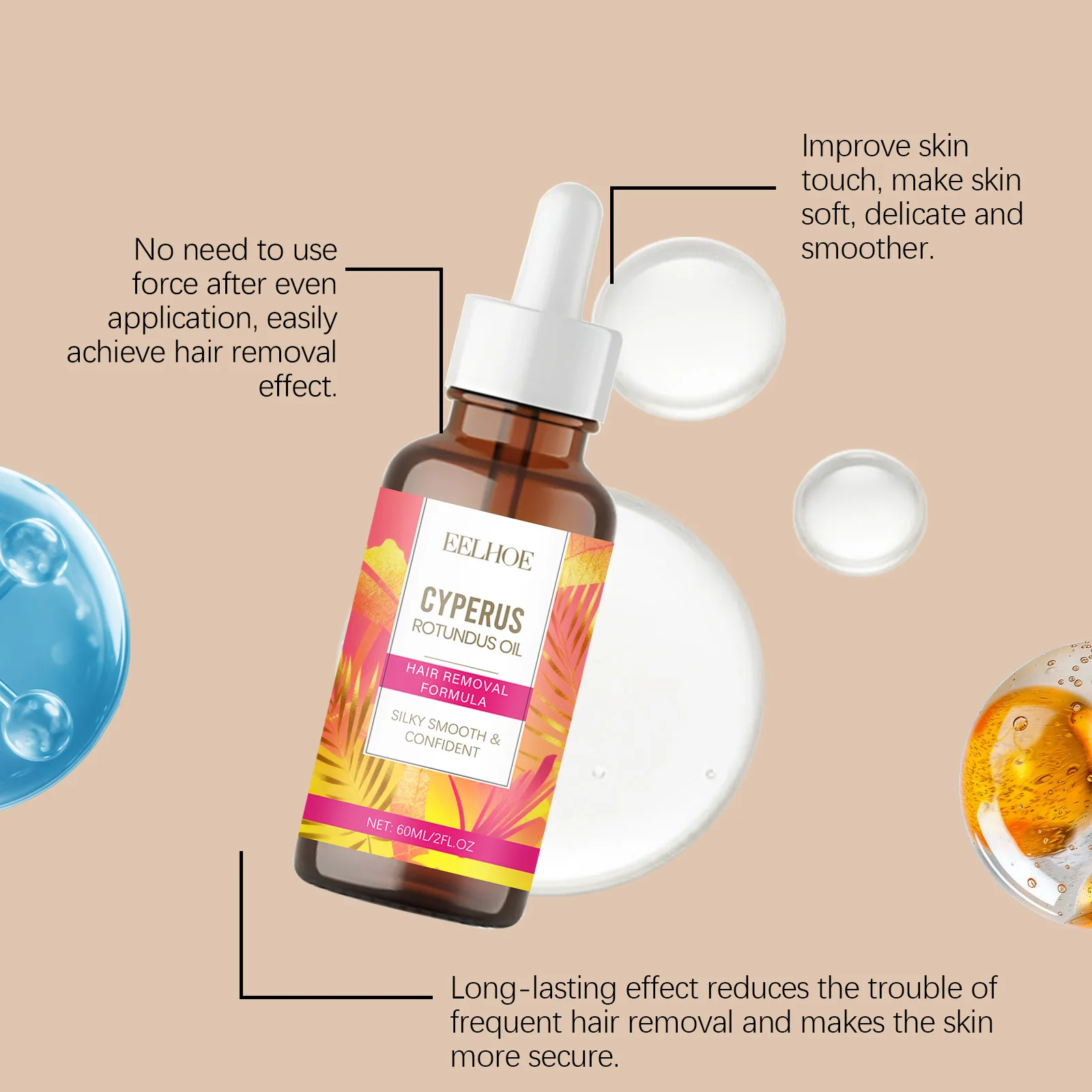 Eelhoe Cyperus Rotundus Oil Body Post Hair Removal Soothing Oil Hair Growth Inhibitor Depilatory After Epilation Care For Skin