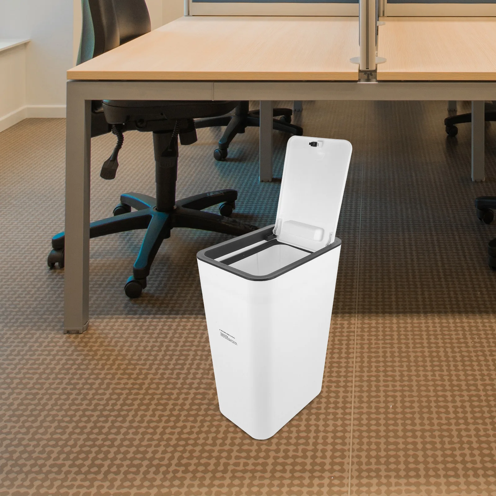 

Garbage Bin Press Trash Can Plastic Stable Base Large Open Design Lightweight Household Kitchen Bathroom Office