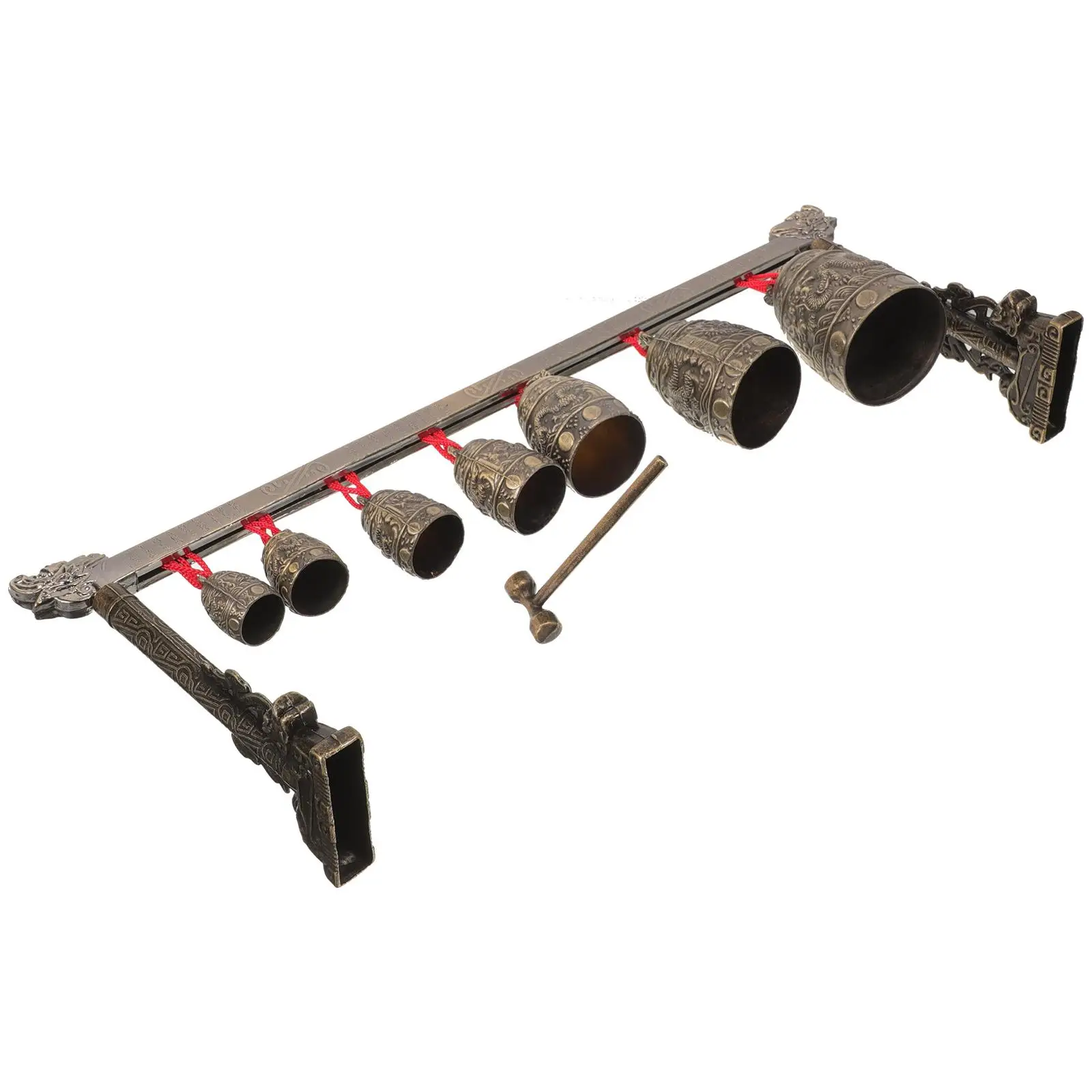 

7 Bronze Alloy Bells Clear Sound Hand Eye Coordination Compact Size Design Zinc Alloy Chinese Chime Musical Instruments