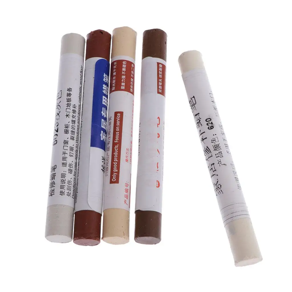 

Wood Touch Up Crayons Kit Large Felt Tip Furniture Pens Brown Cherry Grey Scratch Remover for Table Surface