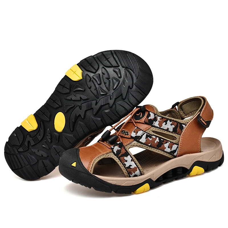 

Летние мужские сандалии, камуфляжные дышащие полые пляжные сандалии, уличная походная обувь, легкие дышащие нескользящие кроссовки 38-45