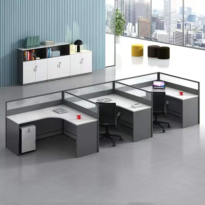 Premium white modular office desk office set cubicle frame furniture home office desk with drawers