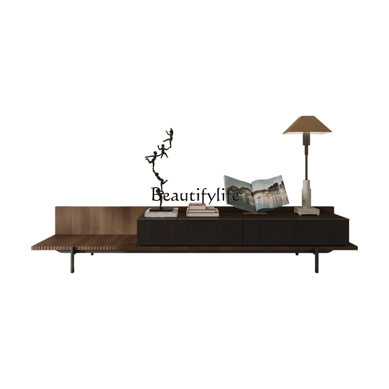 

-Italian minimalist TV cabinet modern minimalist style living room household small apartment storage light luxury listening