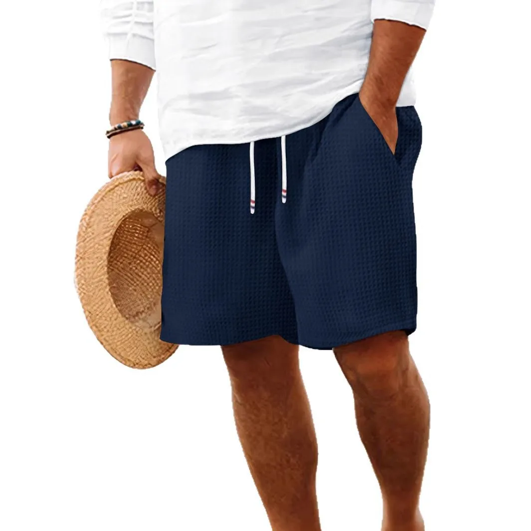 Summer European size Men's Cross-border five-point Medium Pants European and American High Street Trendy brand plaid casual