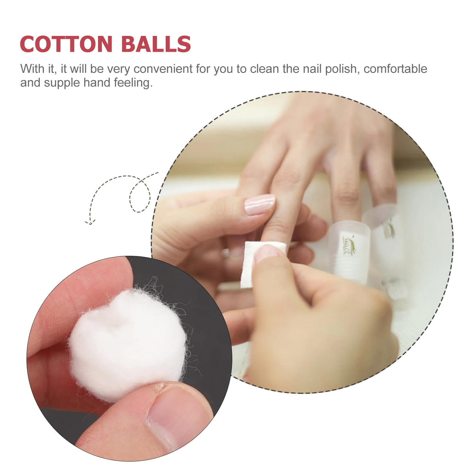 300 Pcs Nail Remover Cotton Gel Polish Balls for Nails Removal Absorbent Cleaning