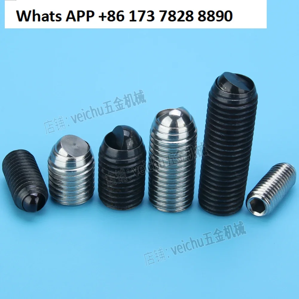 10PCS FSM/M4/5/6/8 Set Screw, Angle Seat Ball Head Plunger, Flat Wave Ball Screw, Flat Head Positioning Ball