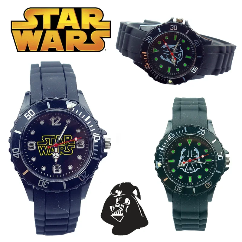 Star Wars Watch Cartoon Silicone Strap Quartz Watches Fashion Creative Kids Sports Wristwatches Student Casual Clock Toy Gifts