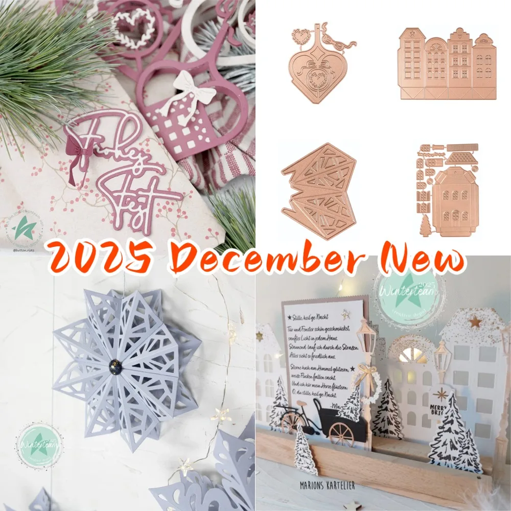 Metal Cutting Dies for DIY Scrapbooking Crafts Dies Cut Stencils Maker Photo Album Template Handmade Decoration Happy Fest