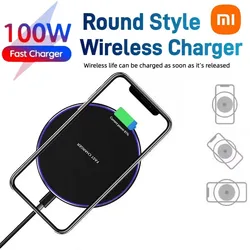 Xiaomi 100W Fast Wireless Charger For iPhone 15 14 13 12 X Pro Max Induction Fast Charging Pad Dock Station For Samsung Huawei