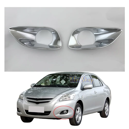 Cubierta de lámpara antiniebla delantera chapada en cromo ABS para coche, accesorios de pasta embellecedora para Toyota Vios 1.6L 1.3L gl-i 2008 2009 2010 2013, novedad