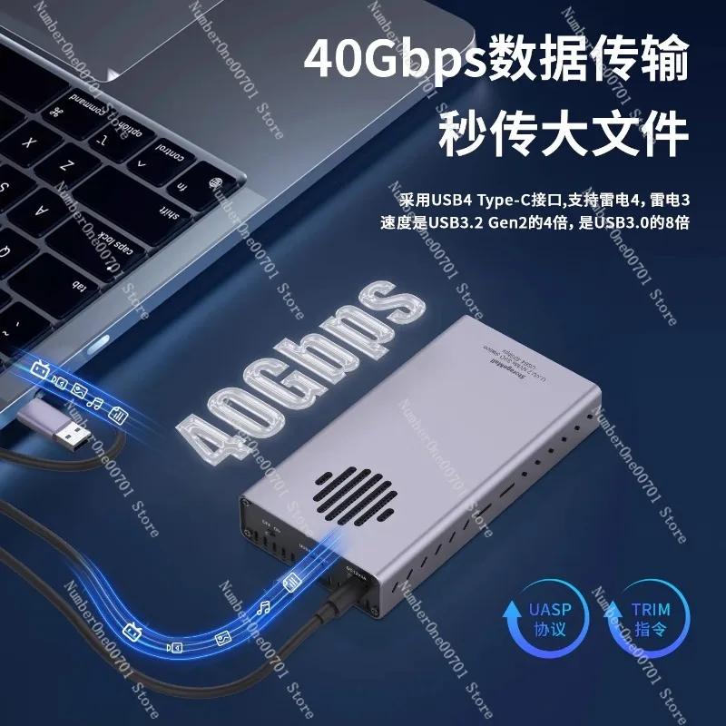 USB4 to U.3+U.2+M.2+SATA Thunderbolt Hard Drive Enclosure U2 Hard Drive Dock with 40Gbps Bandwidth