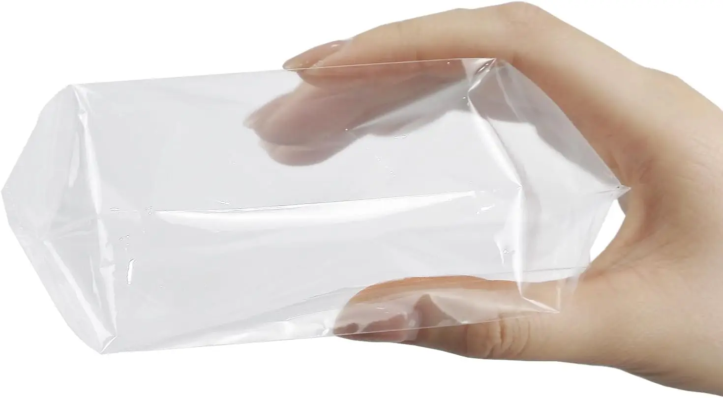 25/50pcs Transparent Flat Bottom Gusset Processing Bag with Kink Tie Gift Bag, Birthday Party Gift Bag, Christmas Small Gift Bag