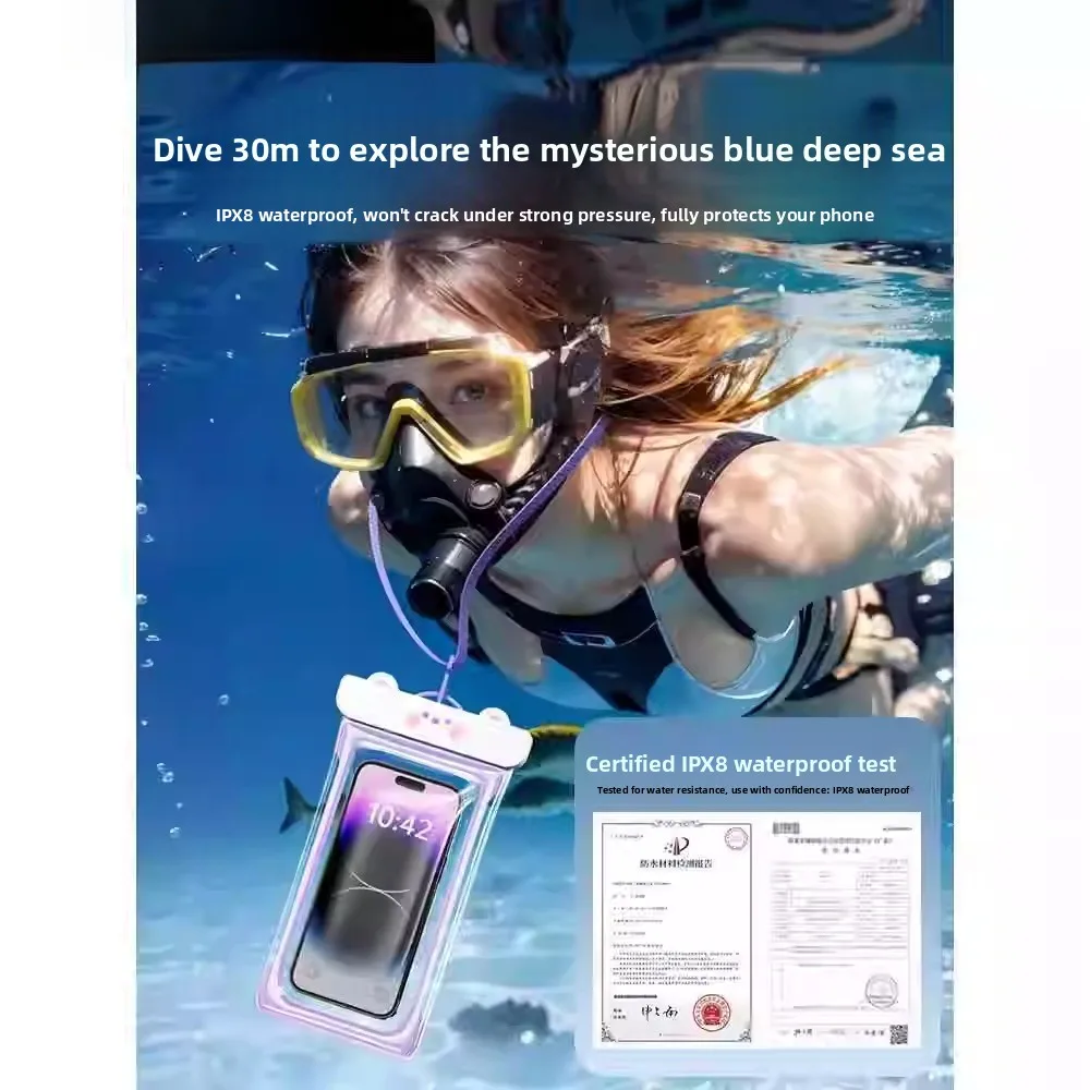 

Waterproof Touchscreen Phone Bag Swimming Diving Cover Neck Rope Sealed Transparent Special Delivery Rider Drifting Equipment