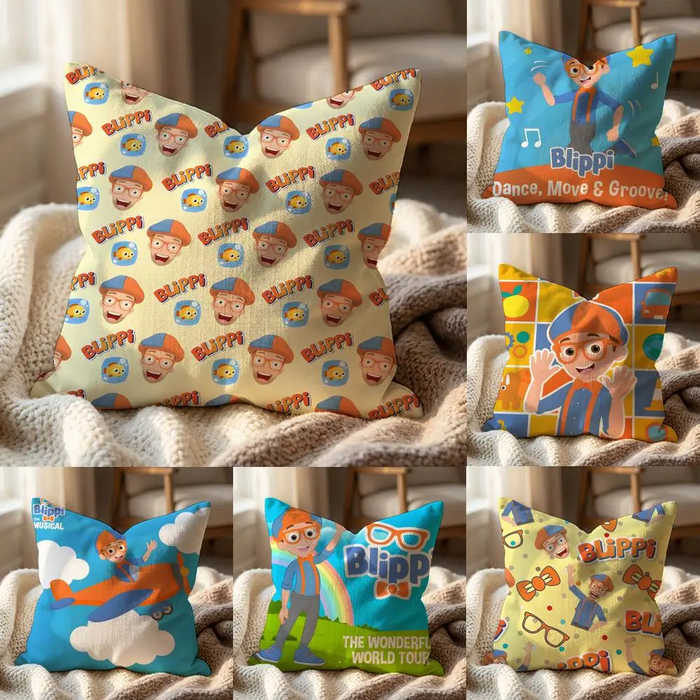 Funda de cojín Blippi, funda de almohada multiusos para el hogar y el coche, reversible, suave y duradera para uso diario