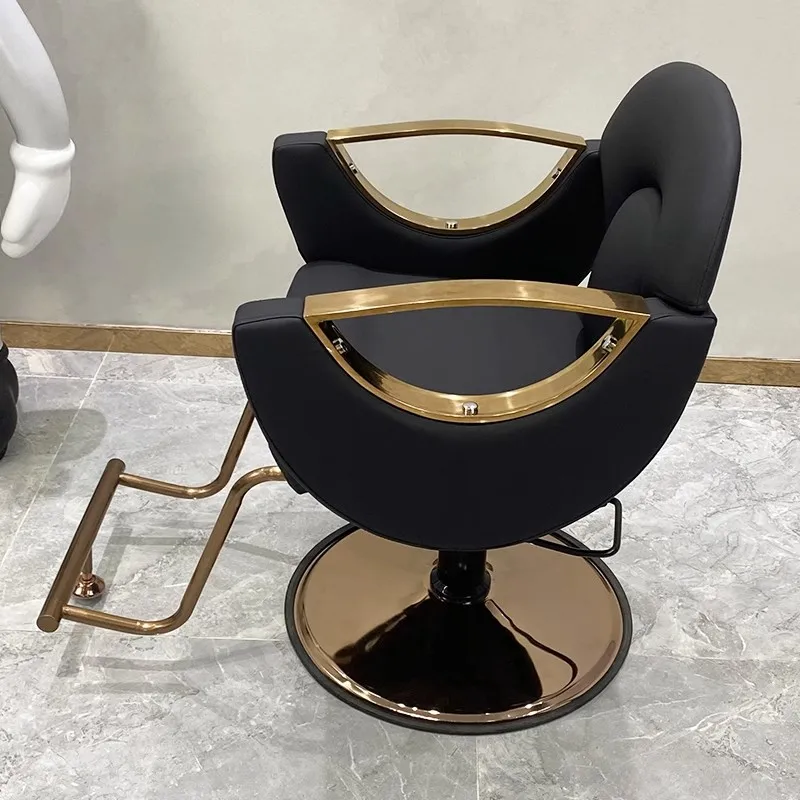 Barbershop Lift Inverted Chair Salon Special Cutting Stool Can Put Upside Down Hair Cutting Chair Gold Chassis Luxury Salon Tool